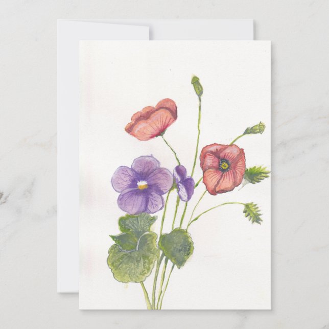 Violetten und Poppione Feiertagskarte (Vorderseite)