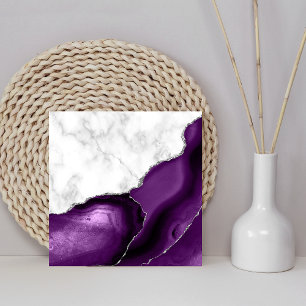 Violetter Achat-Silber-Glitter Weißer Marmor Fliese