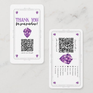 Violetter Amethyst-Kristall Social Media QR Code Visitenkarte