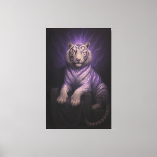 Violetter Donnerthron Weißer Tiger – Herrscheraura Leinwanddruck