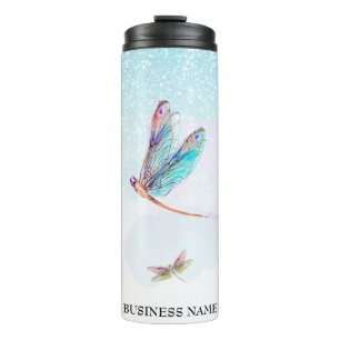 *~* Violetter Glitter Dragon Fly Girly Aqua Thermosbecher