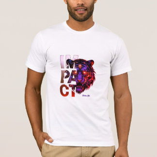 Violetter Goldener Tiger 'IMPACT' - Kühne Goldene T-Shirt