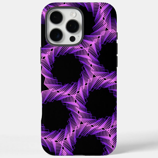Violetter Gridlock iPhone 16 Pro Max Hülle (Rückseite)