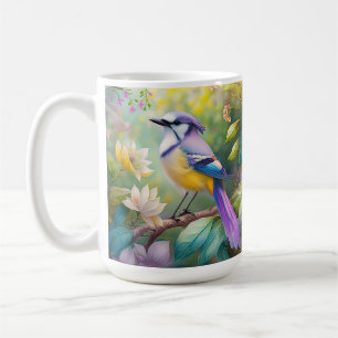 Violetter Haubenjay-Fantasievogel Kaffeetasse