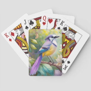 Violetter Haubenjay-Fantasievogel Spielkarten