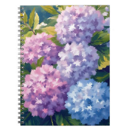 Violetter Hortensienbusch | Florale Aquarellmalere Notizblock