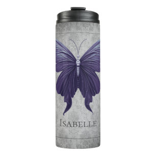 Violetter Juwelen-Schmetterling Thermosbecher