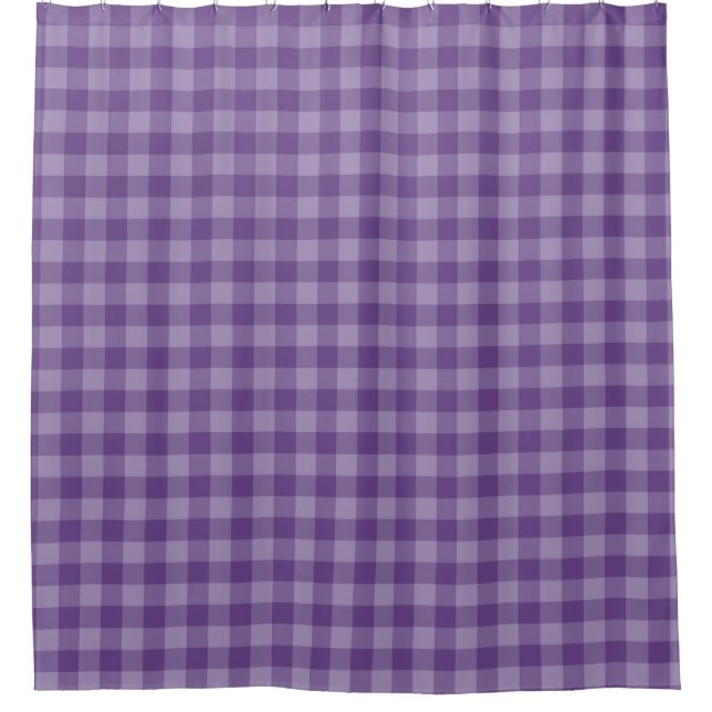 Violetter karierter Hintergrund Duschvorhang (Vorderseite)