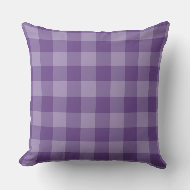 Violetter karierter Hintergrund Kissen (Vorderseite)