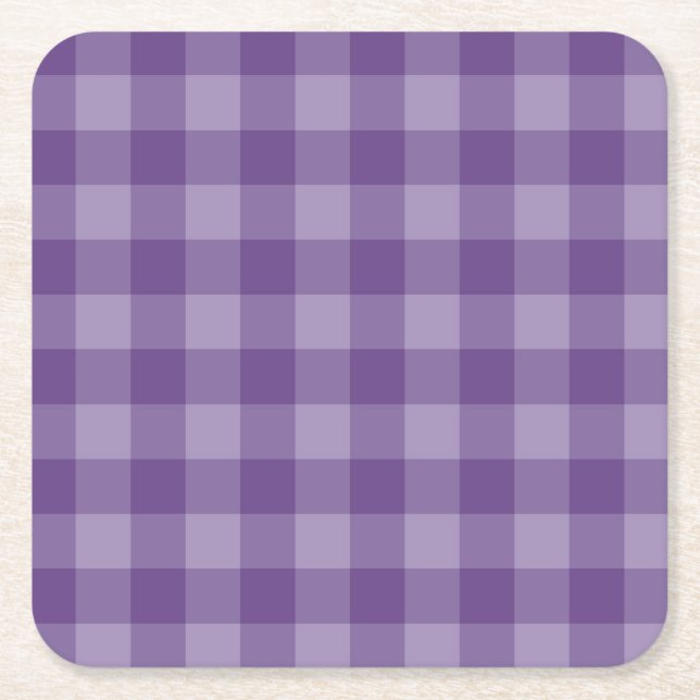 Violetter karierter Hintergrund Rechteckiger Pappuntersetzer (Vorderseite)