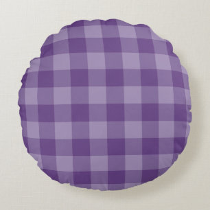 Violetter karierter Hintergrund Rundes Kissen