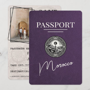 Violetter Lila Marokko Reisepass Save The Date