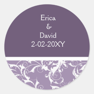 violetter Monogramm-Umschlag Aufkleber