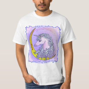 Violetter Nachtmond Einhorn T-Shirt