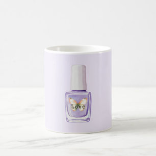 Violetter Nagellack Schmetterling Liebe Kaffeetasse