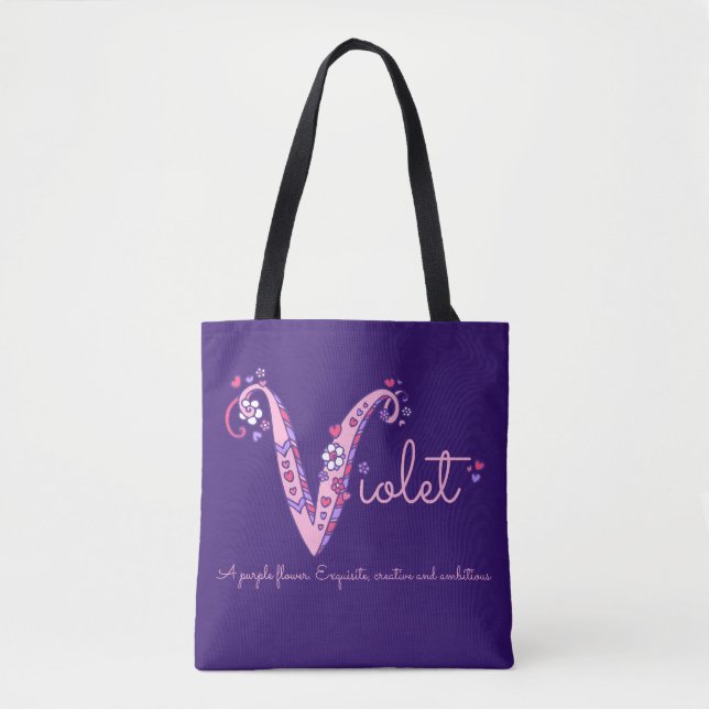 Violetter Name und Bedeutung der v-Monogrammtasche Tasche (Vorderseite)