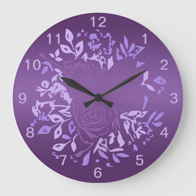 Violetter Rosenkranz-Rund Uhr (Vorderseite)