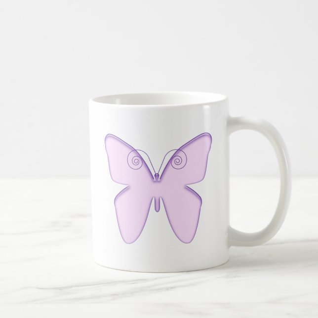 Violetter Schmetterling Kaffeetasse (Rechts)