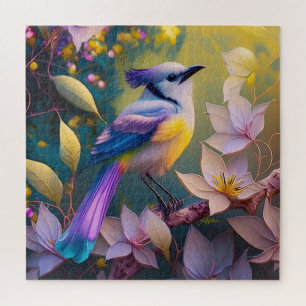 Violetter Tuffgelber Fantasie Vogel mit Brustschmu