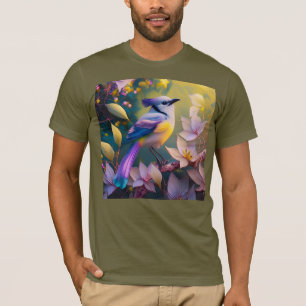 Violetter Tuffgelber Fantasie Vogel mit Brustschmu T-Shirt
