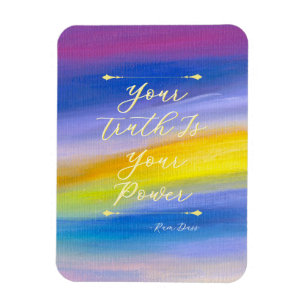 Violetter und goldener Strahl Abstract Magnet