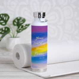 Violetter und goldener Strahl Moderne Abstraktion Trinkflasche