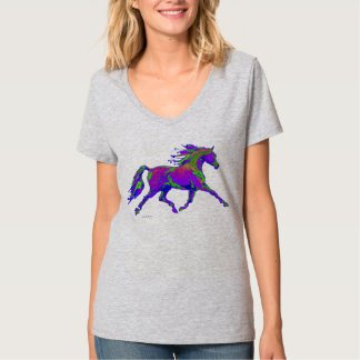 Violettes arabisches PferdeShirt T-Shirt