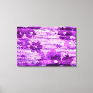 Violettes Blumen-Vintage Leinwanddruck