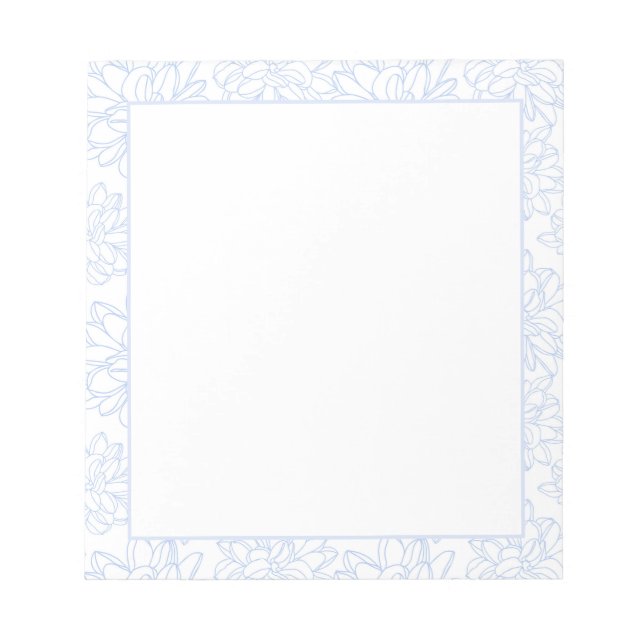 violettes Blumenmuster mit Zeile Notepad Notizblock (Vorderseite)
