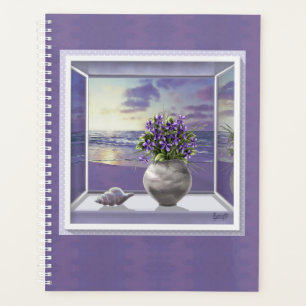 violettes dans un bocal de lune