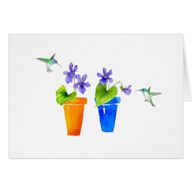 Violettes et colibris (Devant Horizontal)