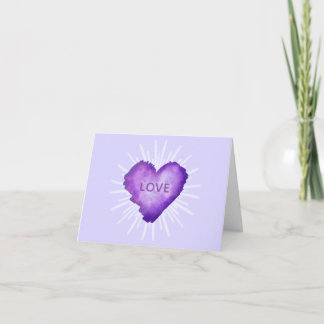 Violettes Herz mit LIEBE Dankeskarte