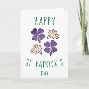 Violettes Kleeblatt Glücklicher St. Patrick`s Tag Feiertagskarte