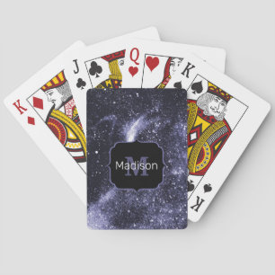 Violettes lila Peri-Schwarz abstraktes Galaxie-Mon Spielkarten