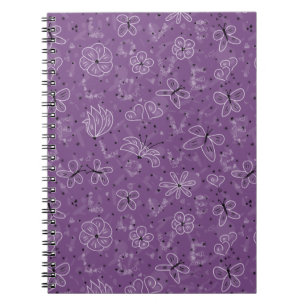Violettes Malven-Schmetterling-LIEBE - nahtloses M Notizblock