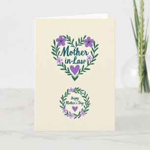 Violettes Mutterherz Karte