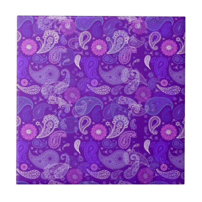Violettes Paisley Fliese (Vorderseite)