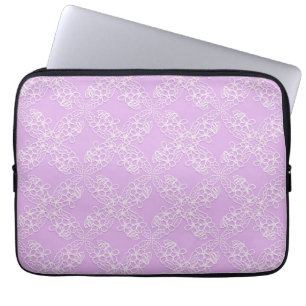 violettes Spitzemit blumenmuster Laptopschutzhülle