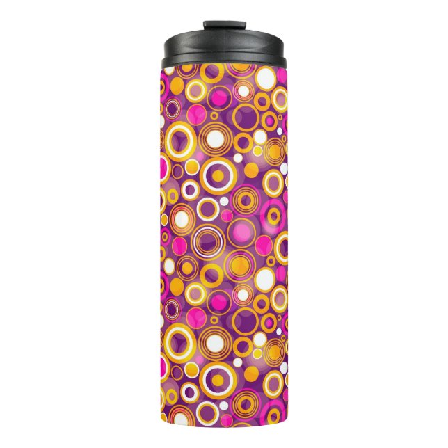 Violettes Tupfen-Muster Thermosbecher (Vorderseite)