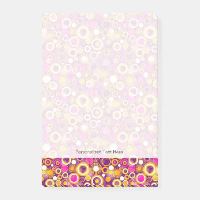 Violettes Tupfenmuster Post-it Klebezettel (Vorderseite)