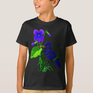 Violettes und blaues Jay T-Shirt
