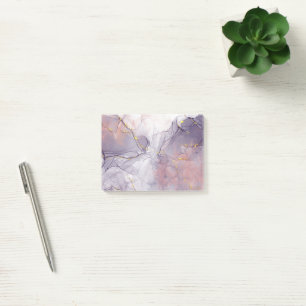 Violettes und goldenes Marmormuster Post-it Klebezettel