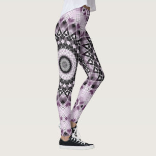 Violettes und schwarzes geometrisches Mandala-Must Leggings