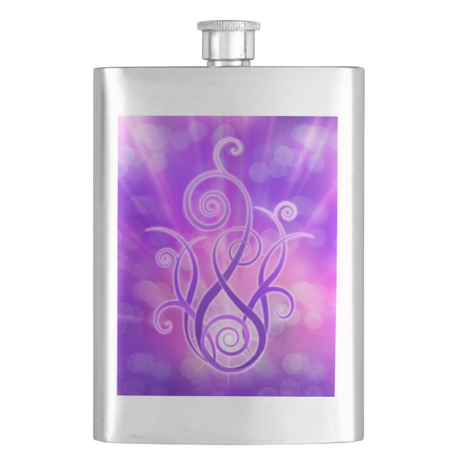 Violettflame/Violettfeuer Flachmann (Vorderseite)