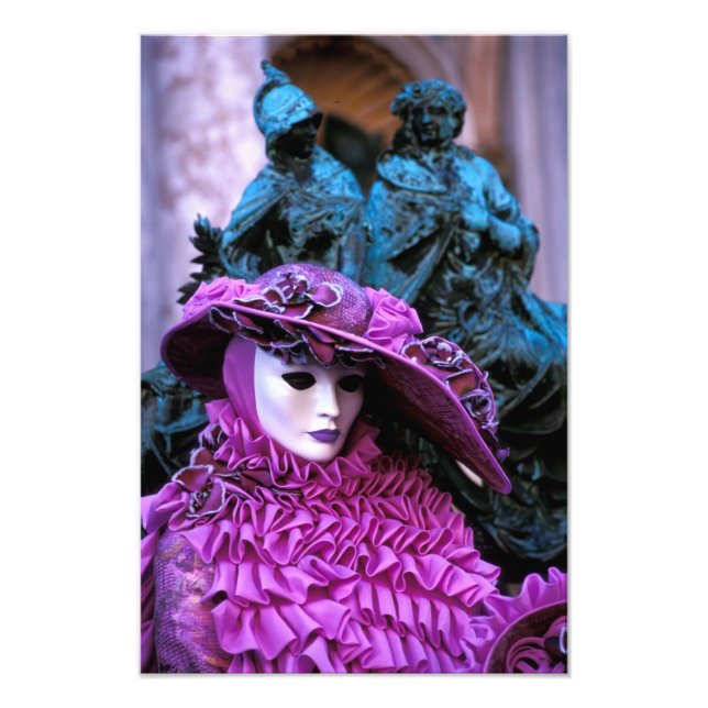 ViolettKostüm am Karneval von Venedig Fotodruck (Vorne)