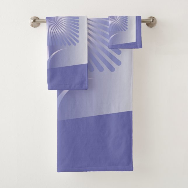 Violettquadrat Blume Badhandtuch Set (Insitu)