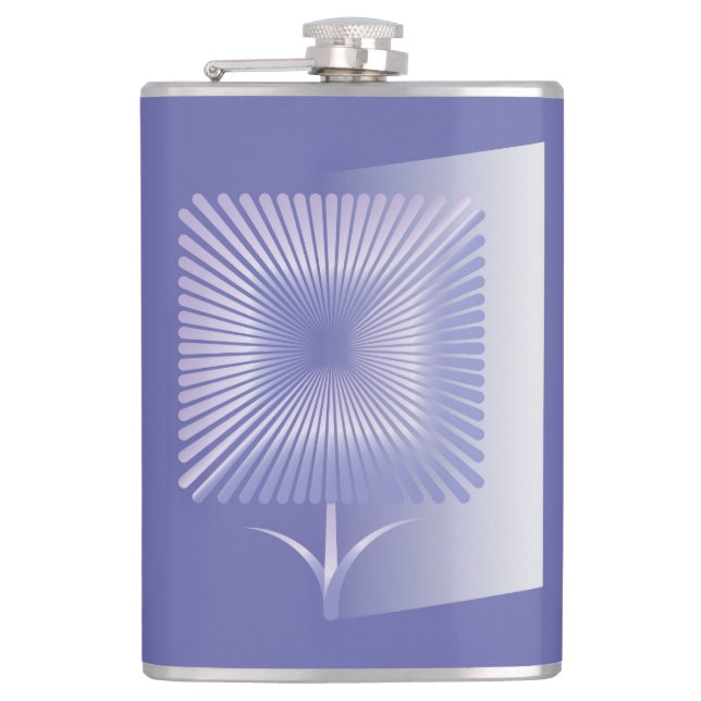 Violettquadrat Blume Flachmann (Vorderseite)