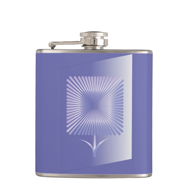 Violettquadrat Blume Flachmann (Vorderseite)