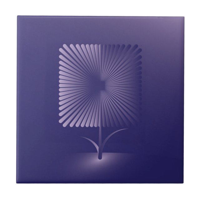 Violettquadrat Blume Fliese (Vorderseite)