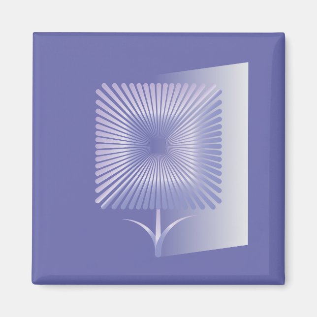 Violettquadrat Blume Magnet (Vorne)